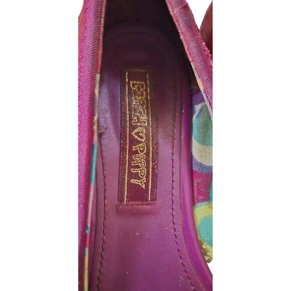 COACH Poppy Caper Ballet Flats Womens 8B Patent Leather Purple Bow Metal Charms - Picture 4 of 8